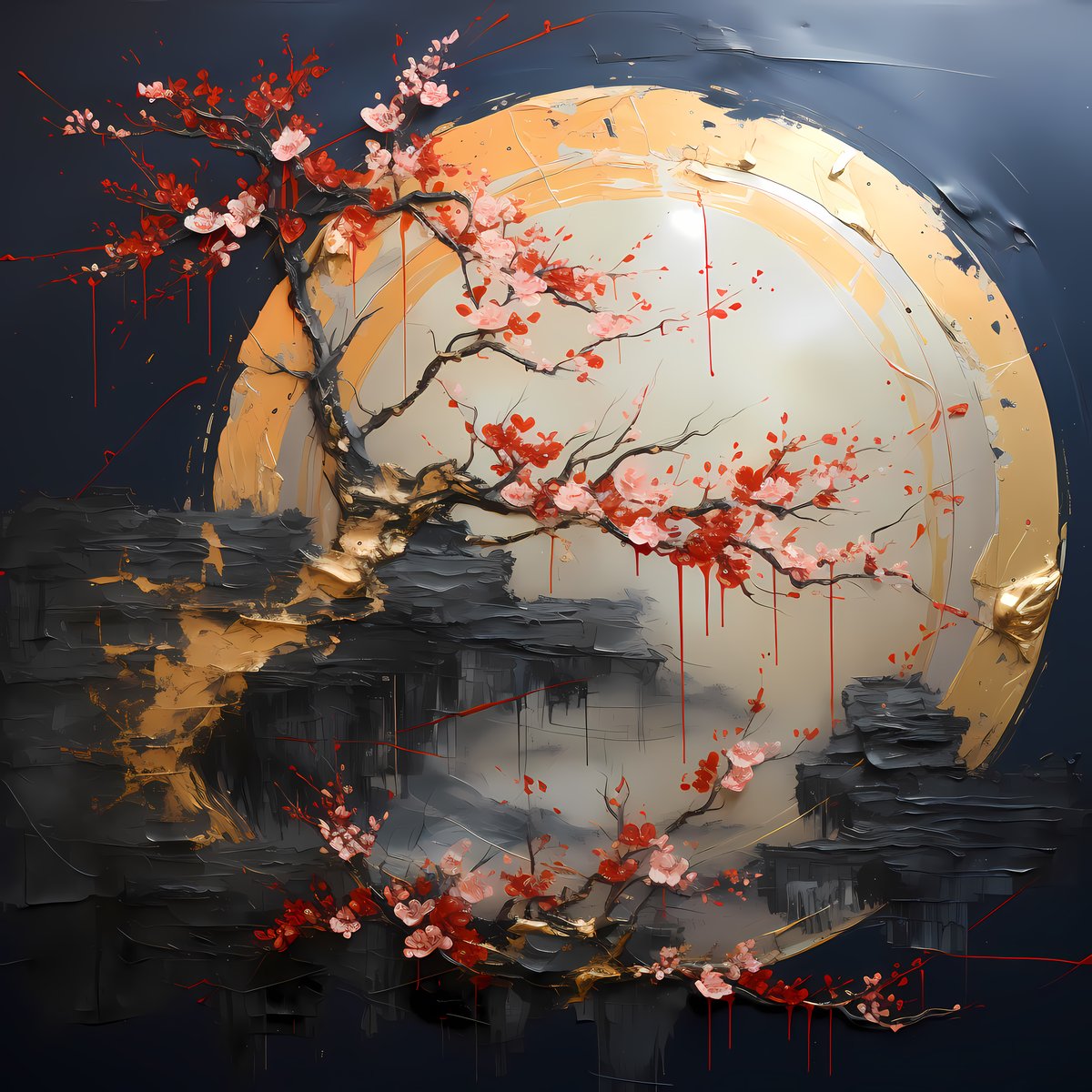 Crimson Blossom — Bold reds and deep pinks collide in a bloom of startling intensity — passion made visible, beauty made urgent.