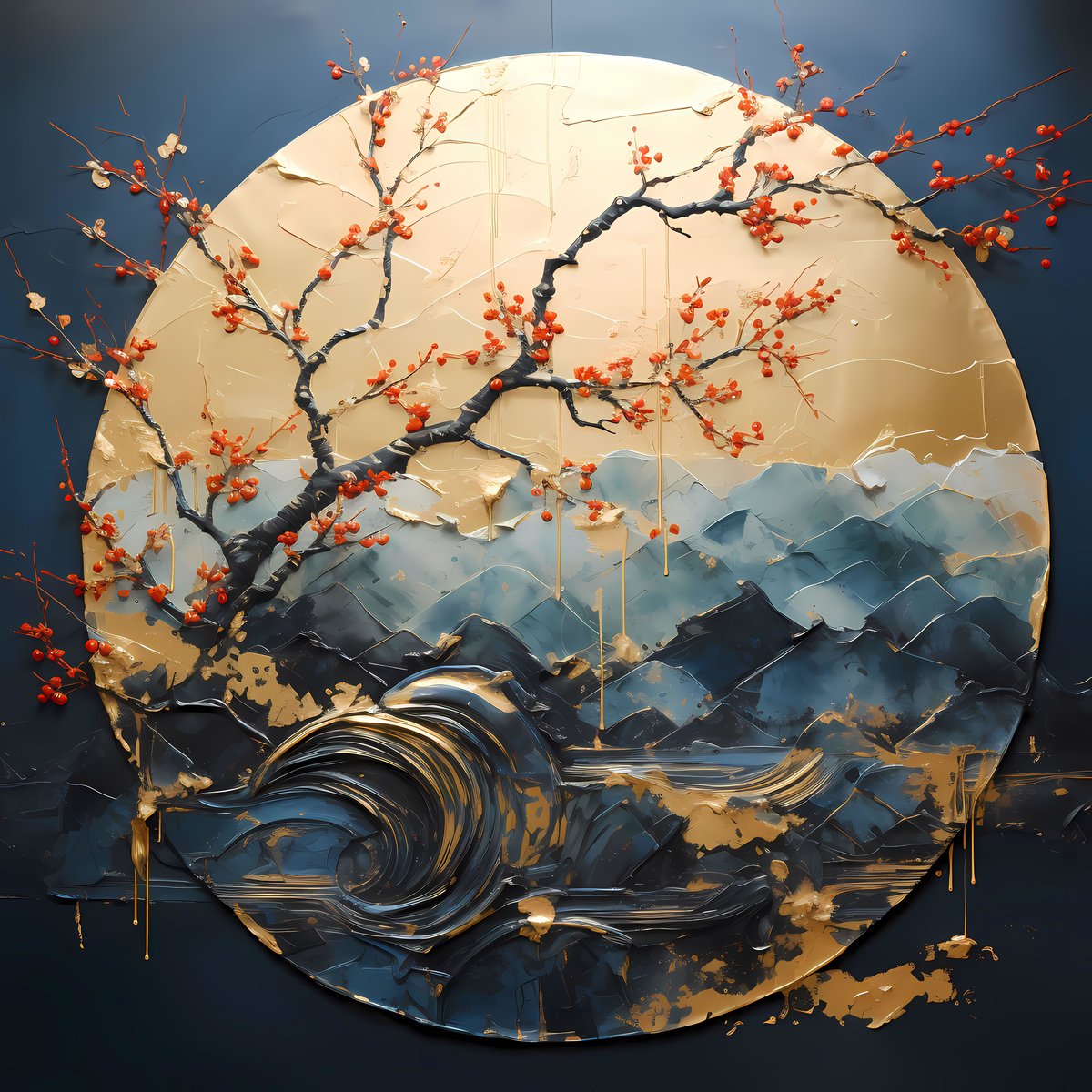 Layers of Nature — Earth, stone, and sky stratified and cracked, each layer revealing what lies beneath — and what has always been gold.